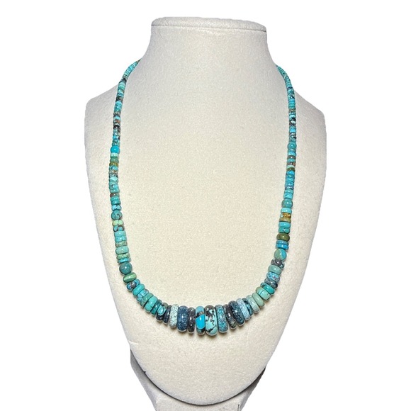 Jay King Graduated Chilean Turquoise & Sterling Silver Bead 20